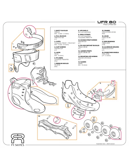 FR - UFR 80 - BLACK – Patines en línea – FR SKATES – 2