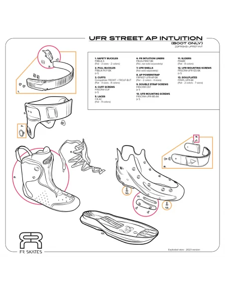 FR - UFR STREET - AP - INTUITION - BOOT - BLACK – Rollers – FR SKATES – 2