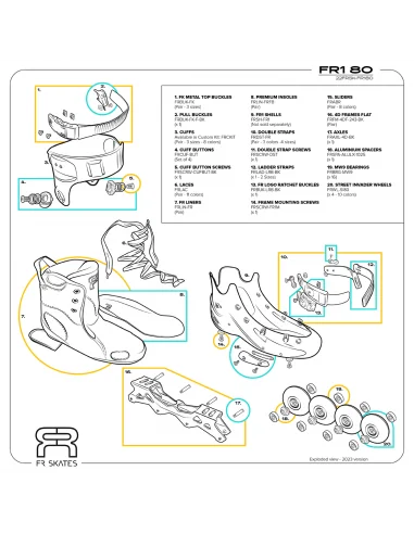 FR - FR1 80 - RED 2022 – Patines en línea – FR SKATES – 2