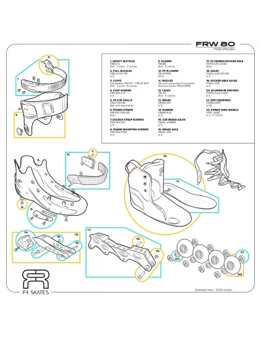 FR - FRW 80 - BLACK & WHITE – Rollers – FR SKATES – 2