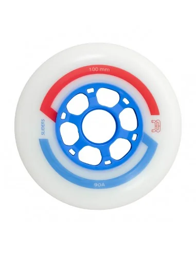 FR - SLIDERS WHEELS 90A WHITE - BLUE X6 – Pièces détachées – FR SKATES – 1