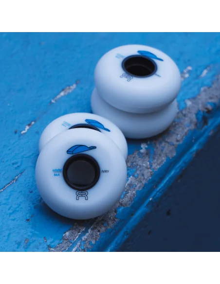 FR - IVRY WHEELS - 86A - WHITE/BLACK - PACK x4 – Pièces détachées – FR SKATES – 3